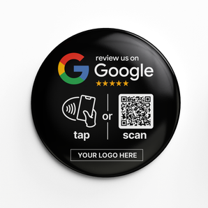 Black Custom Google Review NFC & QR Table Tag